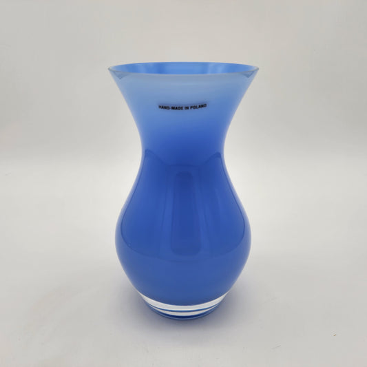 Polish Blue Cased Glass Vase
