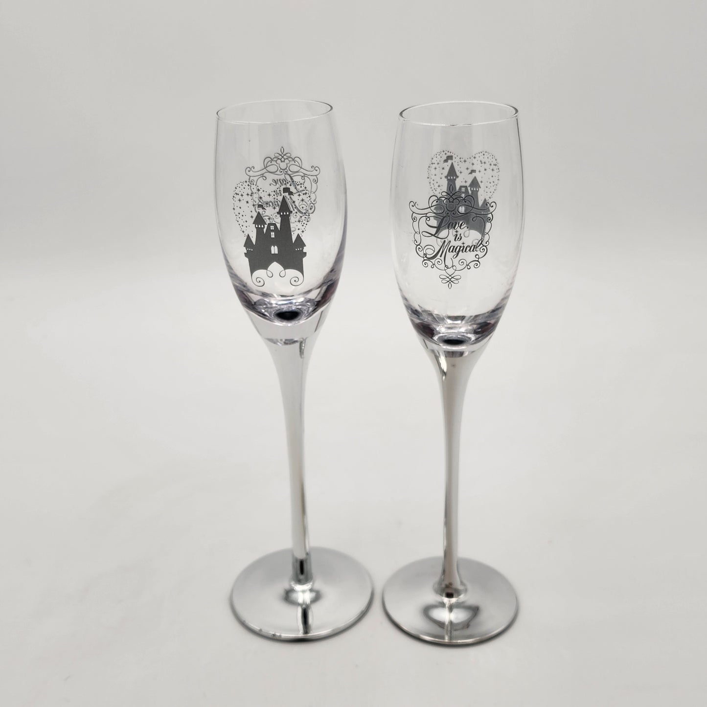 Unique Disney Castle Champagne Flutes