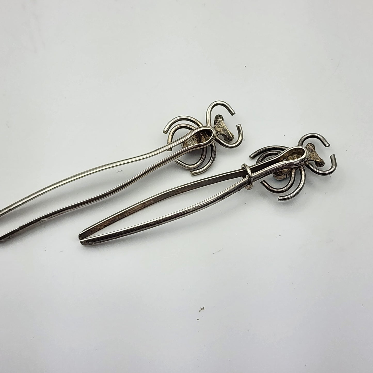 Pair of Vintage Sterling Hair Pins with Turquoise