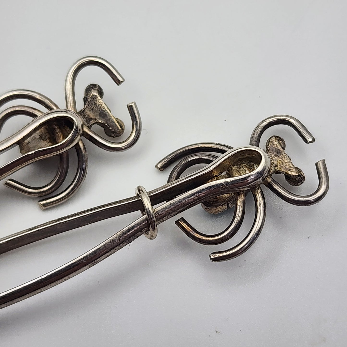 Pair of Vintage Sterling Hair Pins with Turquoise