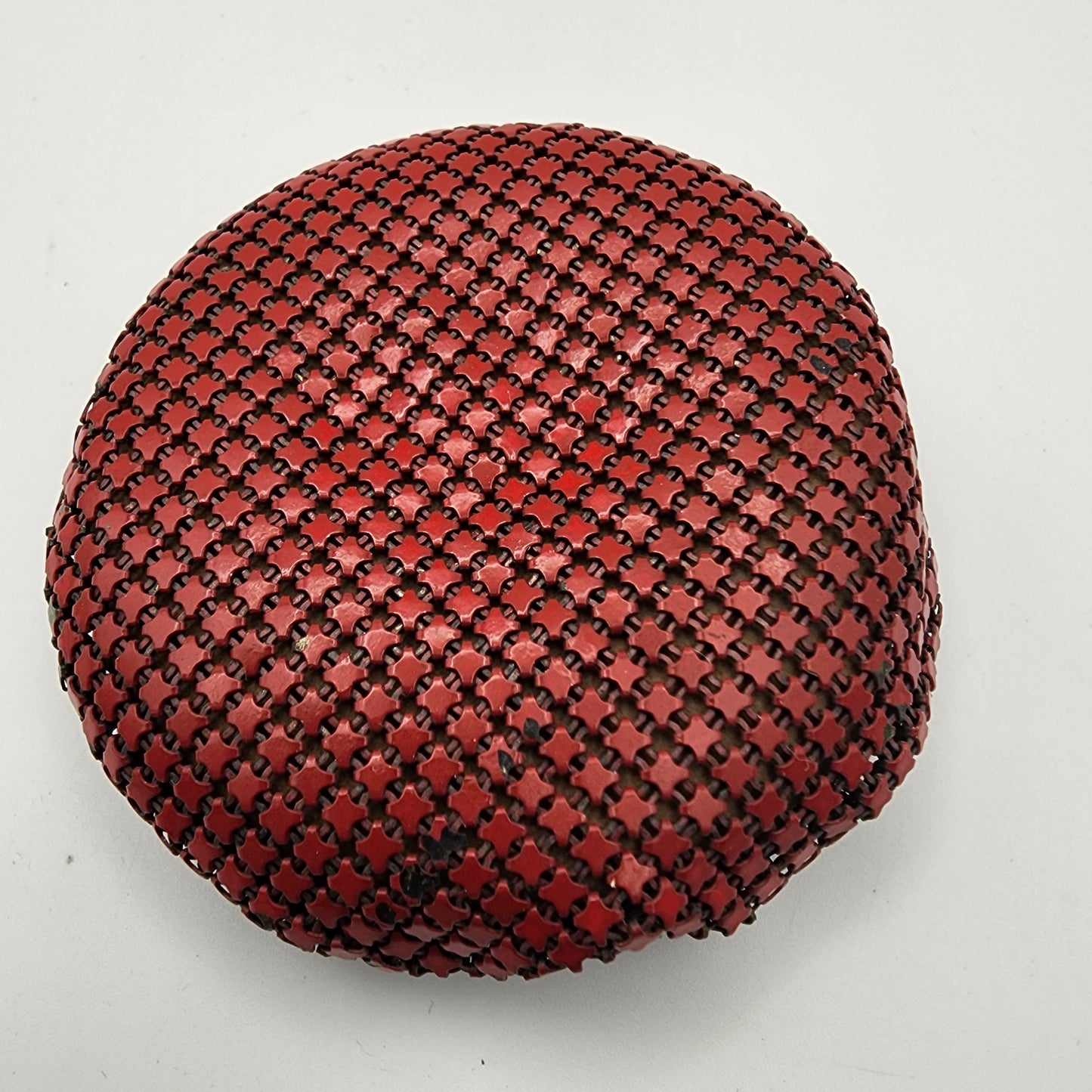 Vintage Red Mesh Bottom Compact
