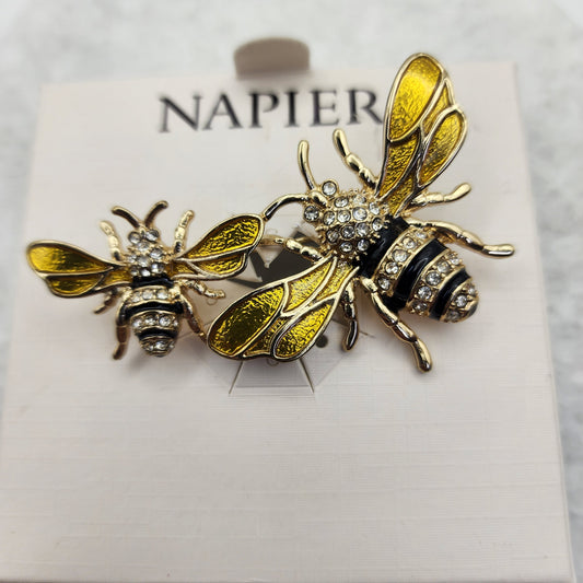 Napier Rhinestone Bees Brooch