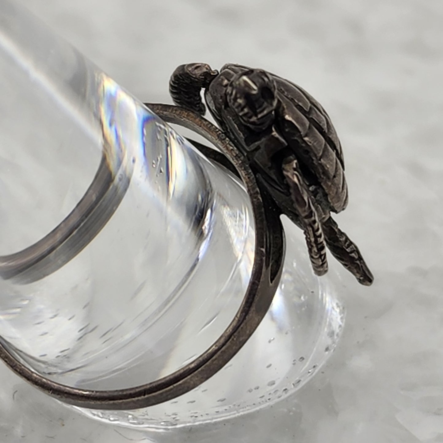 Sterling Articulated Sea Turtle Ring Size 7.5