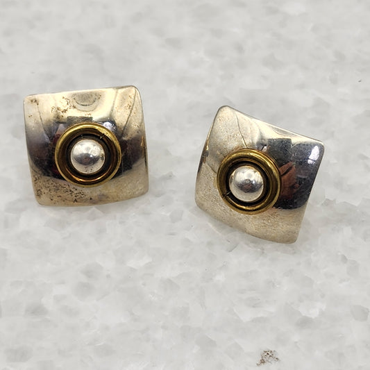 1960's Silver and Copper Taxco Mexico Earrings