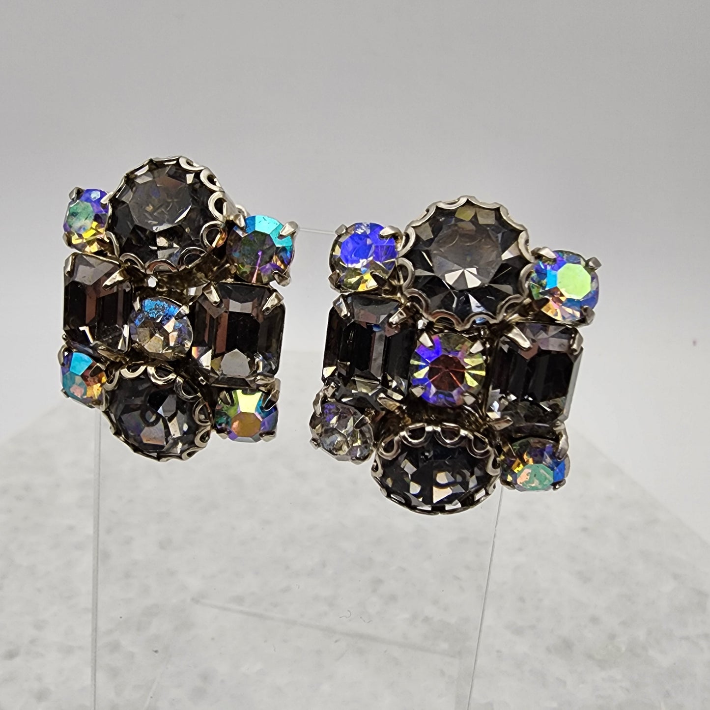 Vintage Aurora Borealis Rhinestone Earrings