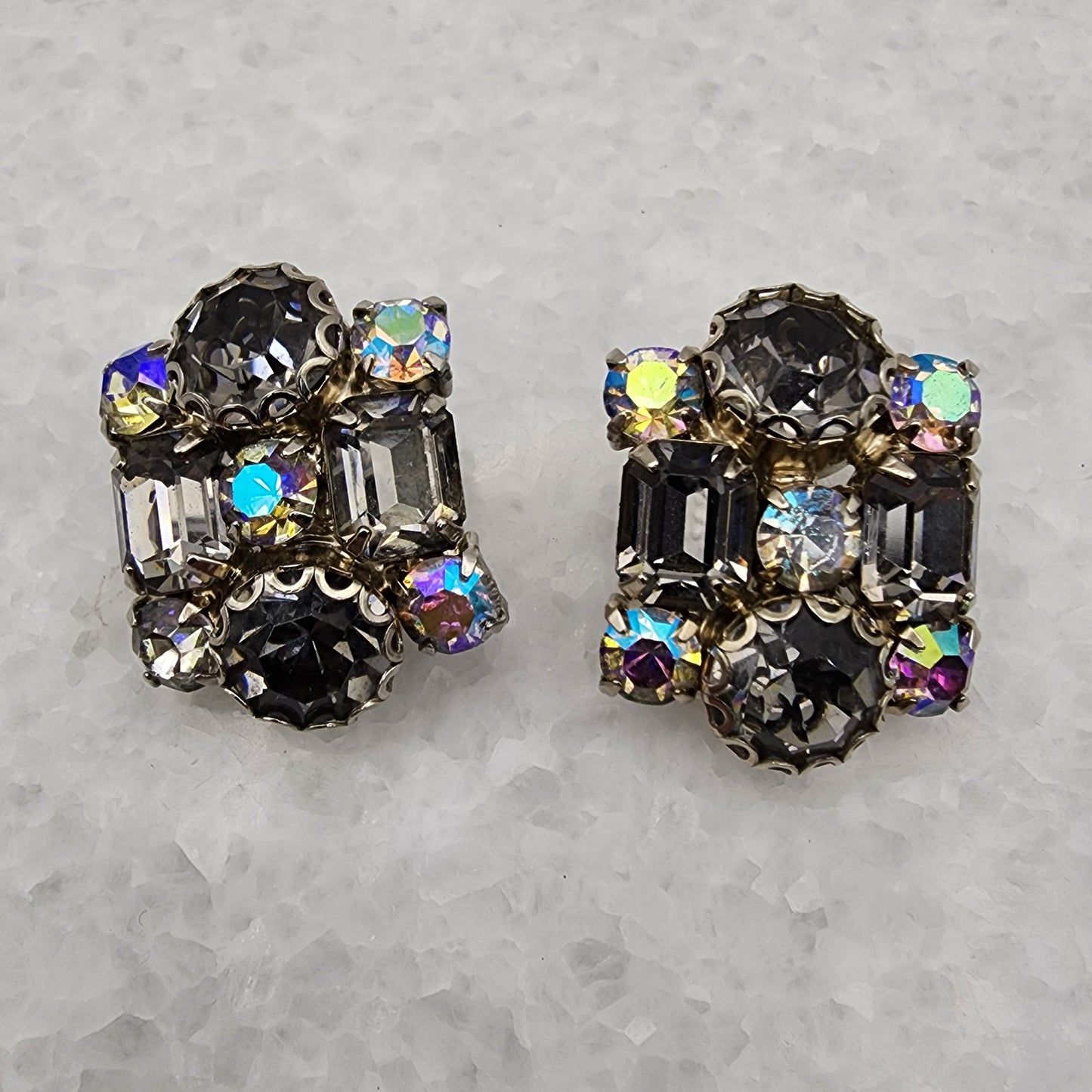 Vintage Aurora Borealis Rhinestone Earrings