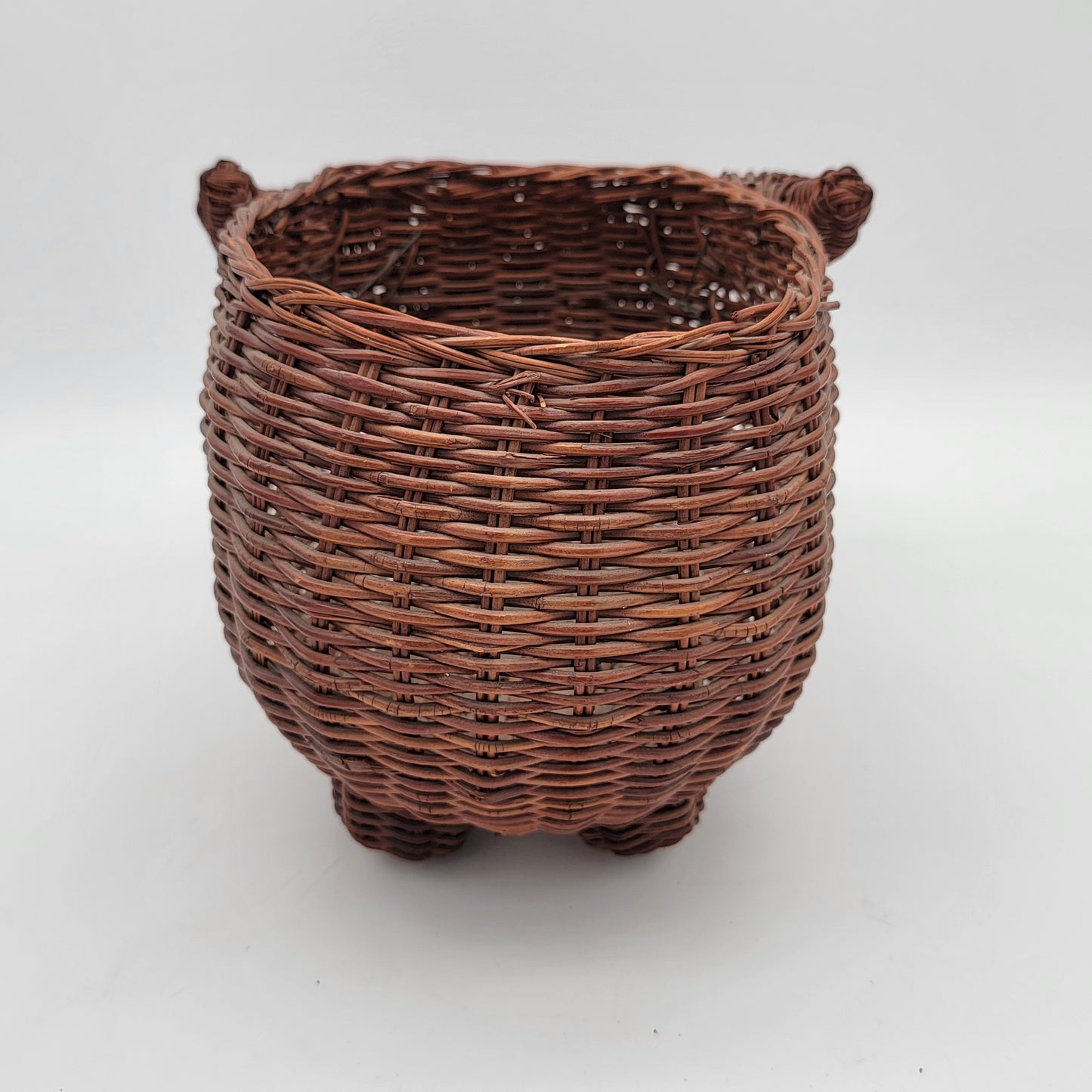 Vintage Rattan Bull Water Buffalo Basket