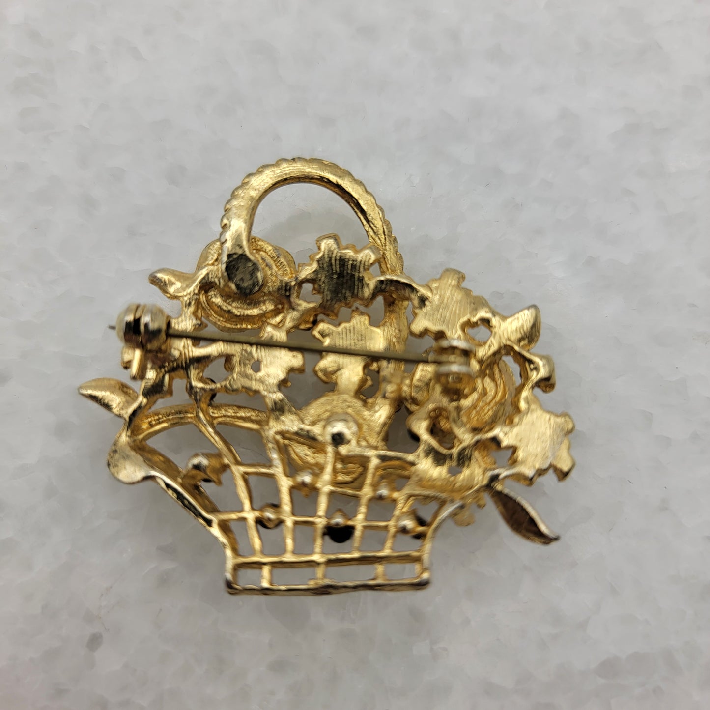 Basket with Roses Brooch