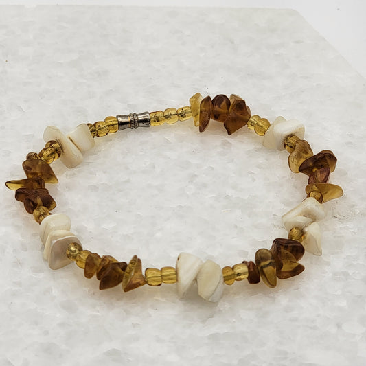 Amber and Shell Bracelet