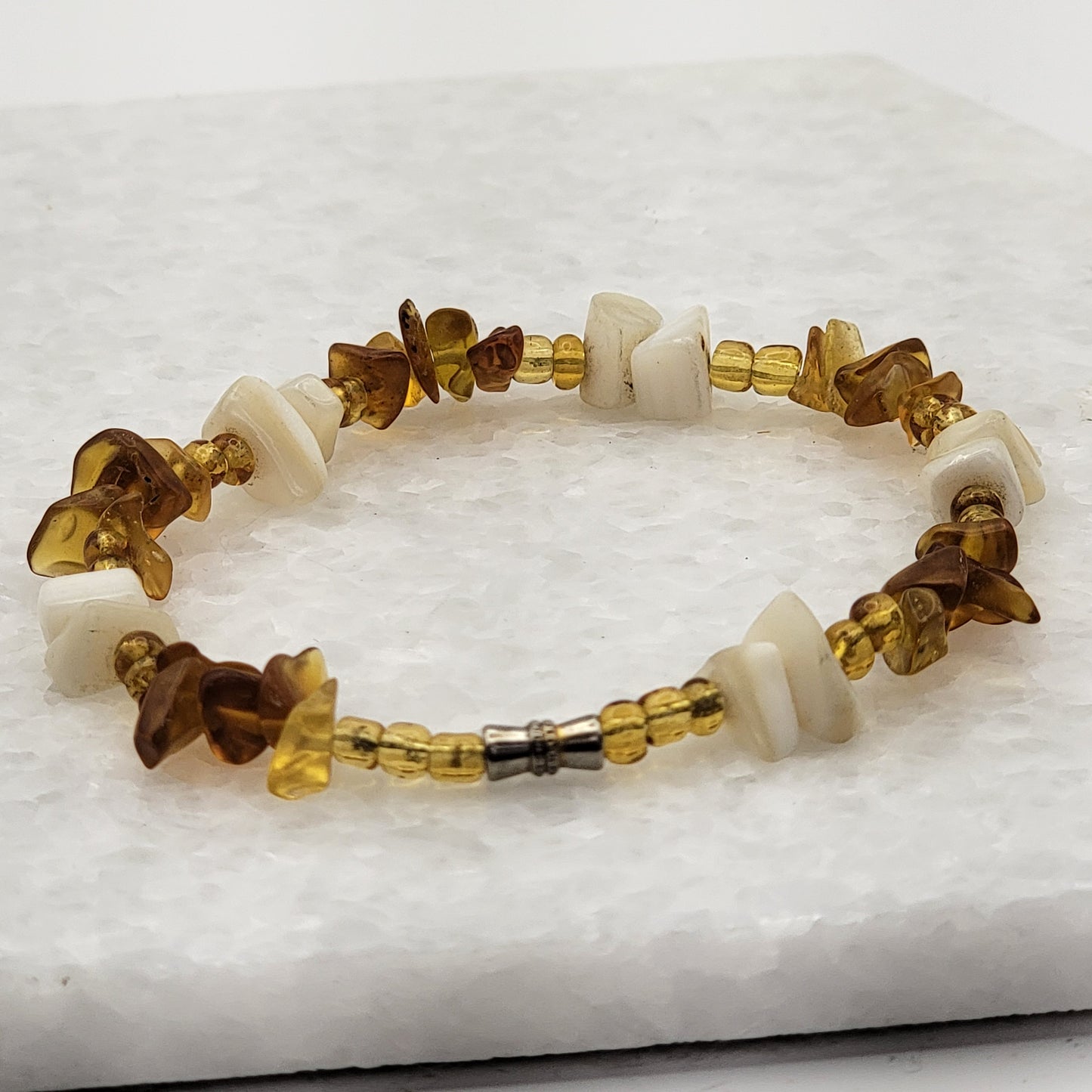 Amber and Shell Bracelet