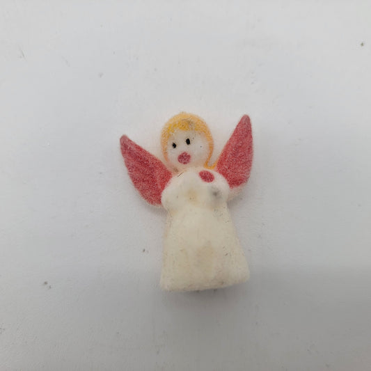 Vintage Flocked Miniature Ornament Angel