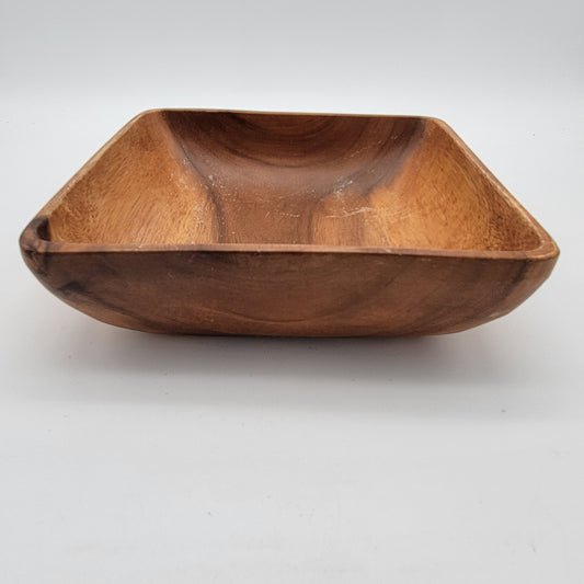 Acacia Wood Square Serving Bowl