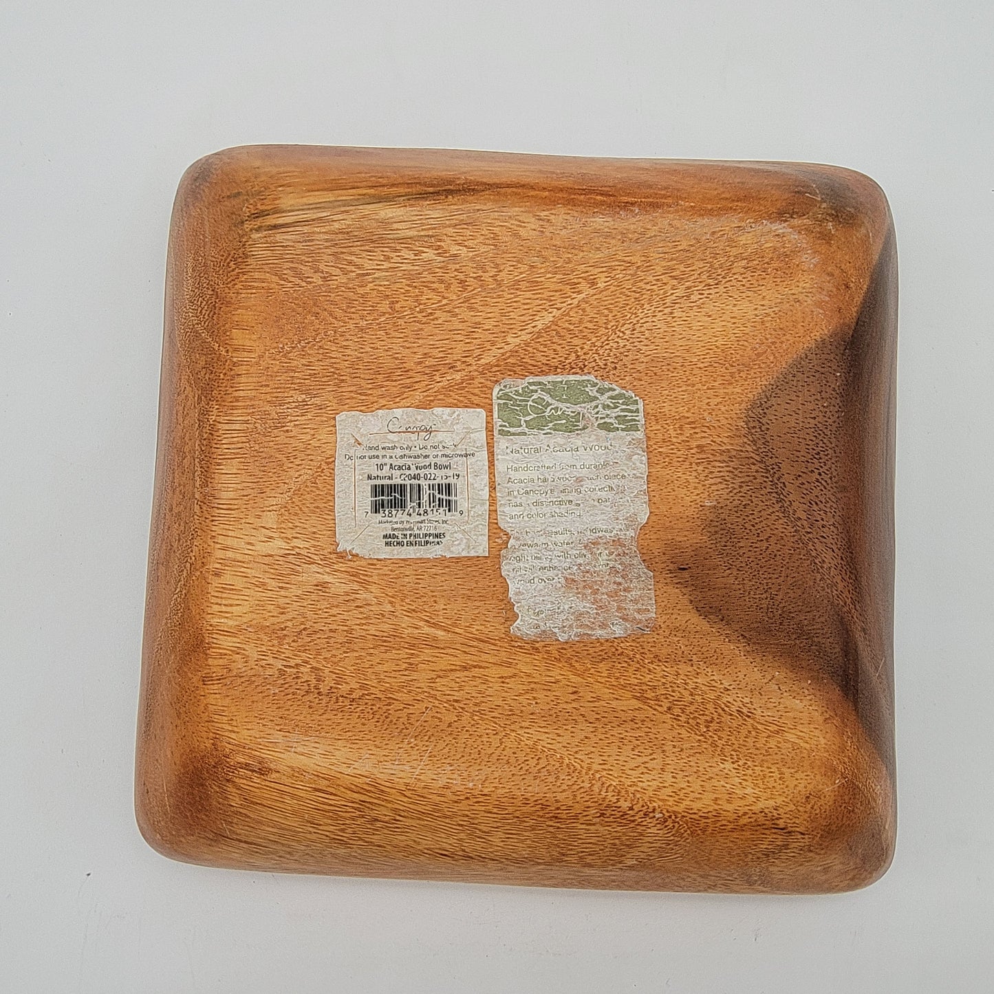 Acacia Wood Square Serving Bowl