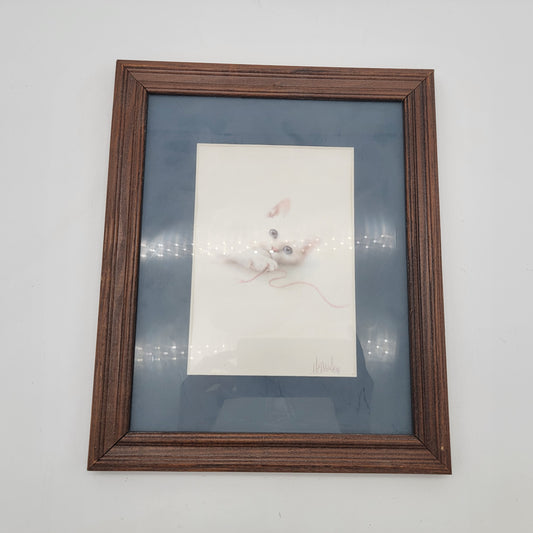 Vintage White Kitten Print by Harrison