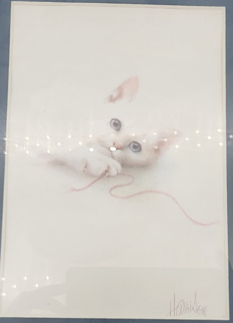 Vintage White Kitten Print by Harrison