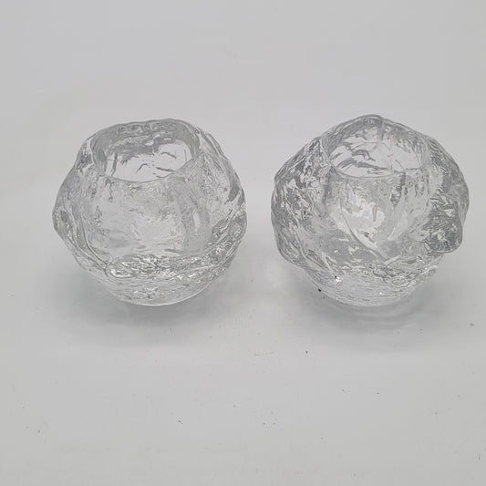 Pair of LE Smith Snowball Candle Holders