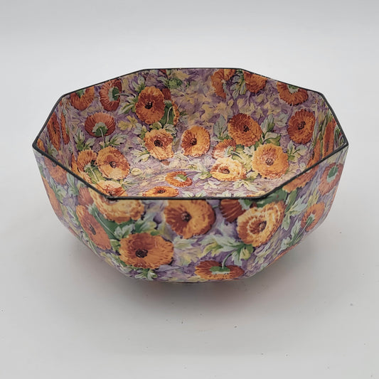 Antique Crown Ducal Marigold Chintz Bowl