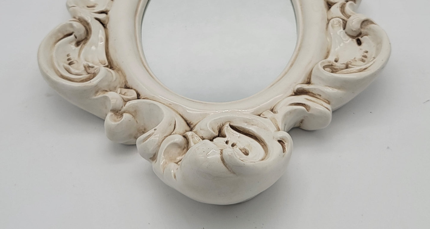 Large Ceramic Vintage Mirror