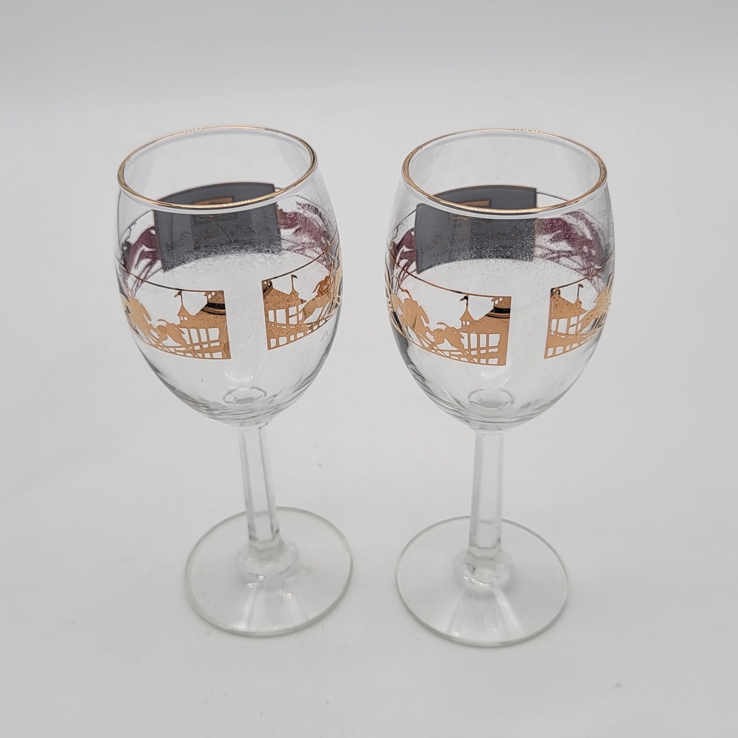 Pair of Santa Anita Racetrack Wine Glasses