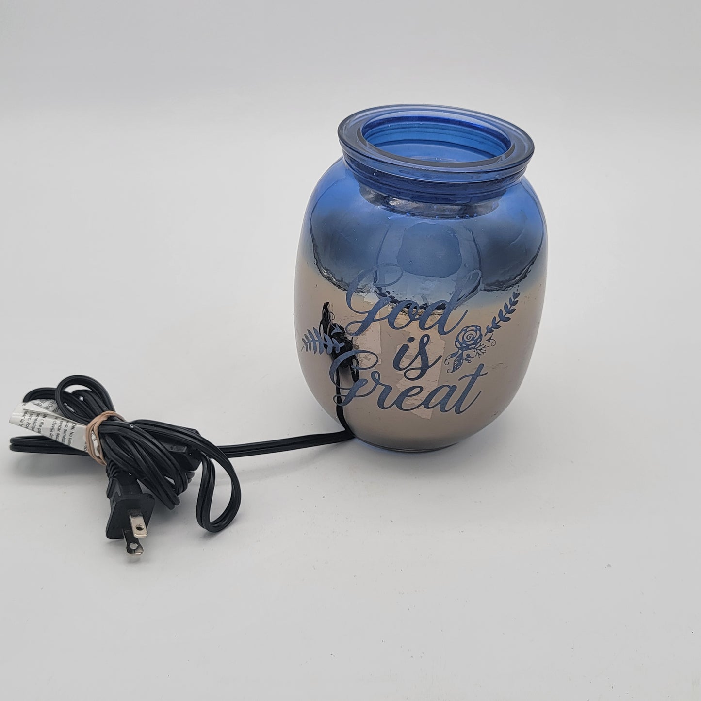 Scentsy Blue Glass God Is Great Warmer