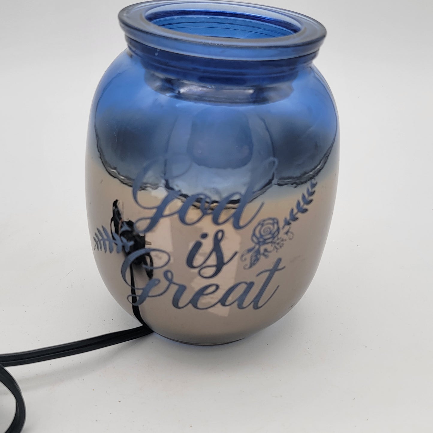 Scentsy Blue Glass God Is Great Warmer