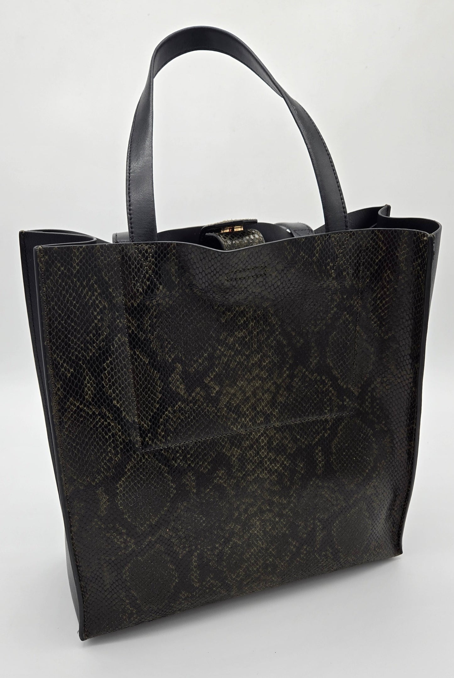 Banana Republic Brown Snake Print Tote Handbag