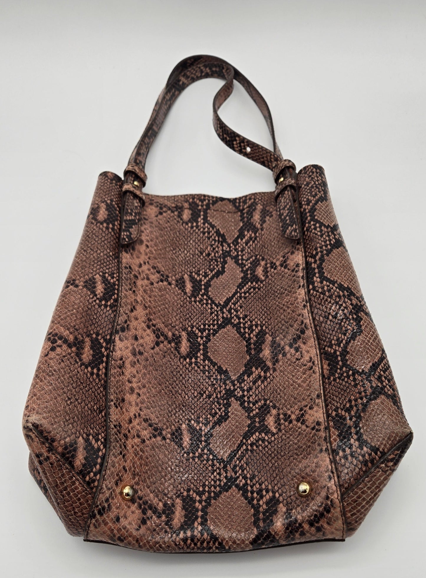 Ann Taylor Snake Print Leather Tote Bag