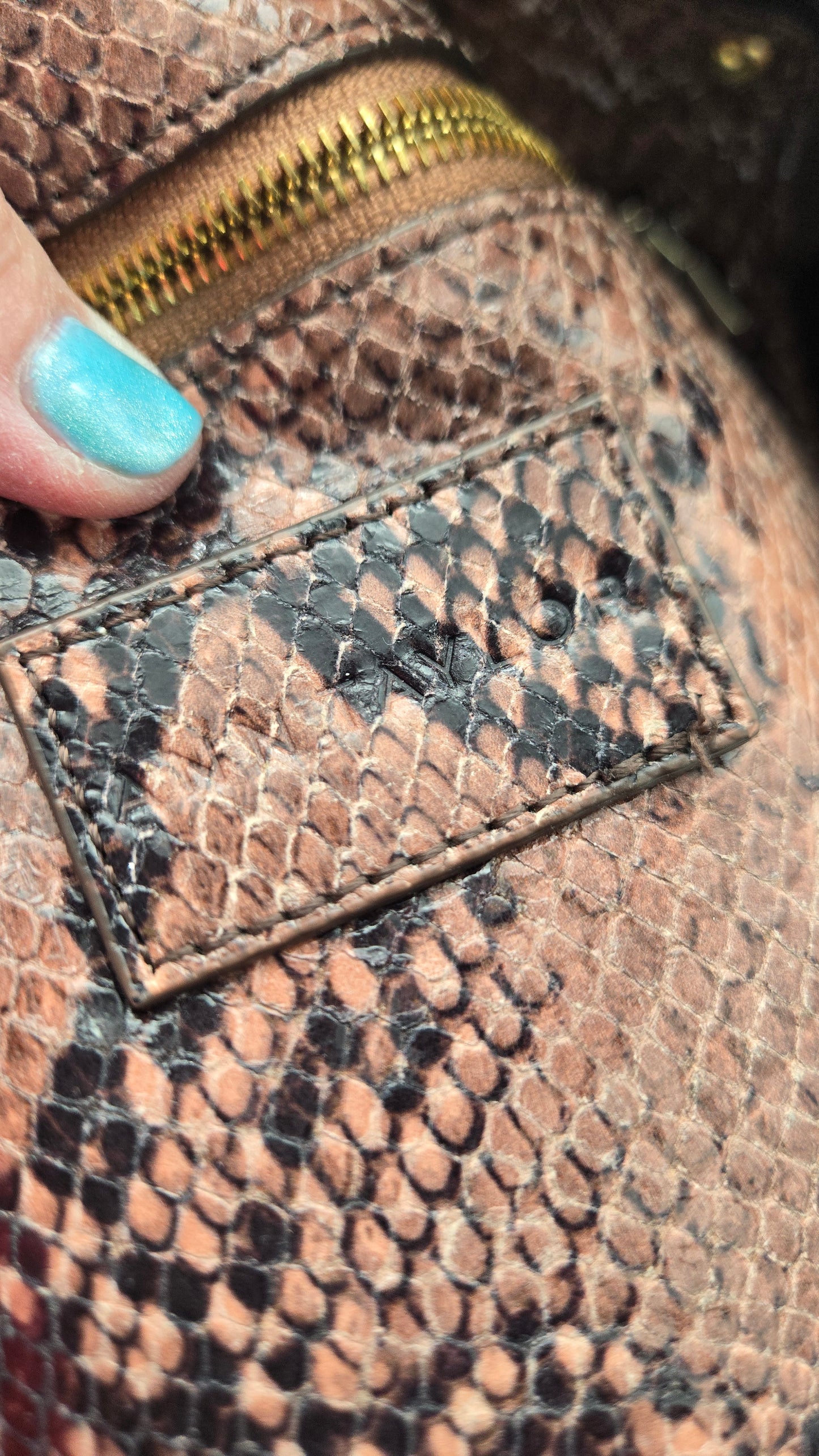 Ann Taylor Snake Print Leather Tote Bag