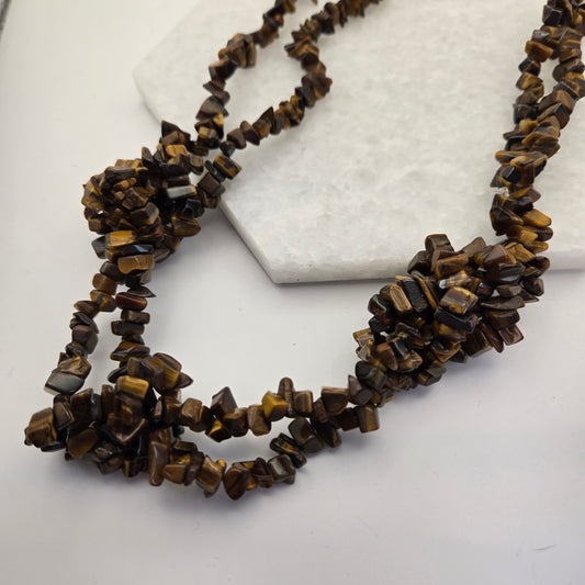 Tigers Eye Chip Necklace