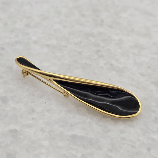 Vintage Monet Black Enameled Pin