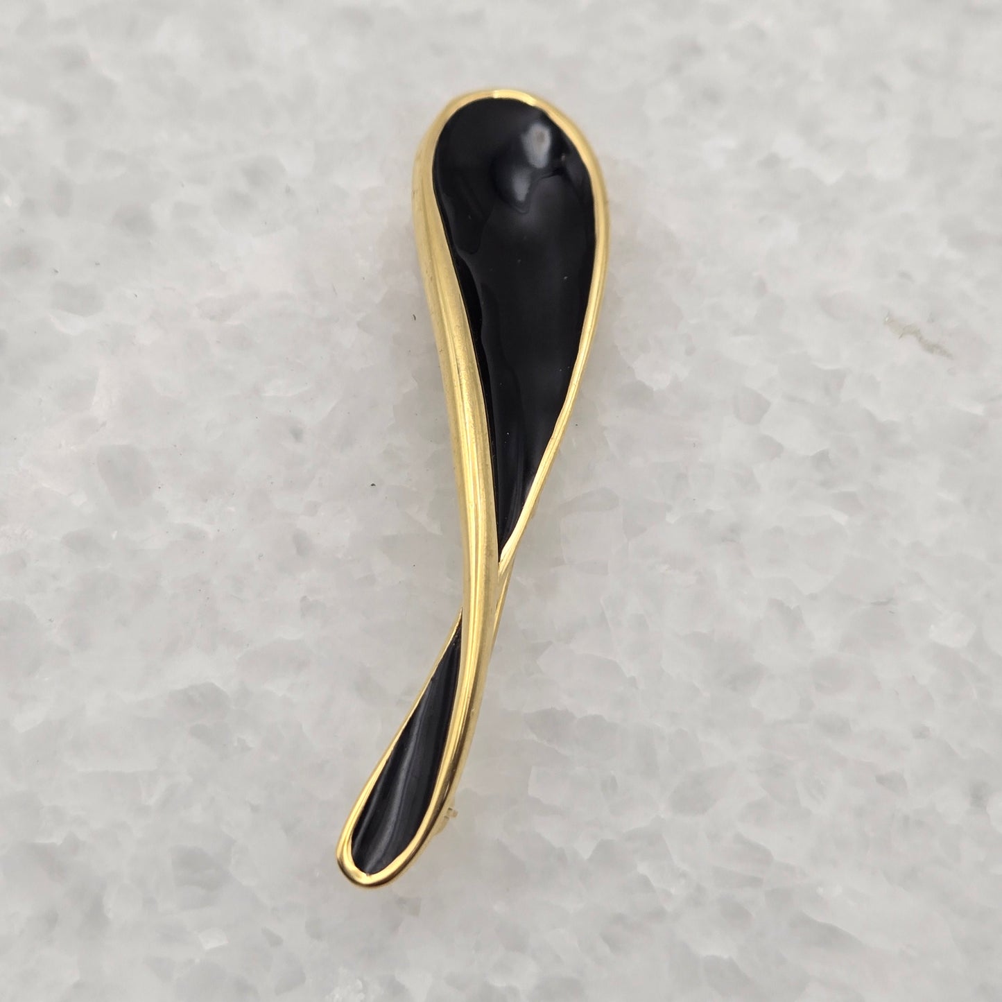 Vintage Monet Black Enameled Pin