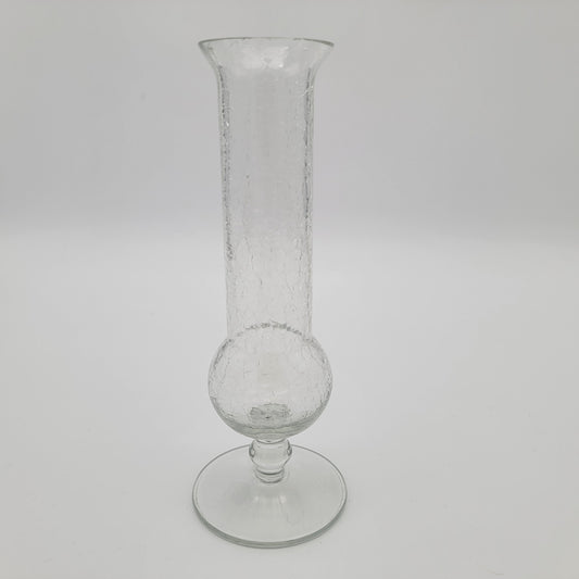 Clear Crackle Glass bud Vase