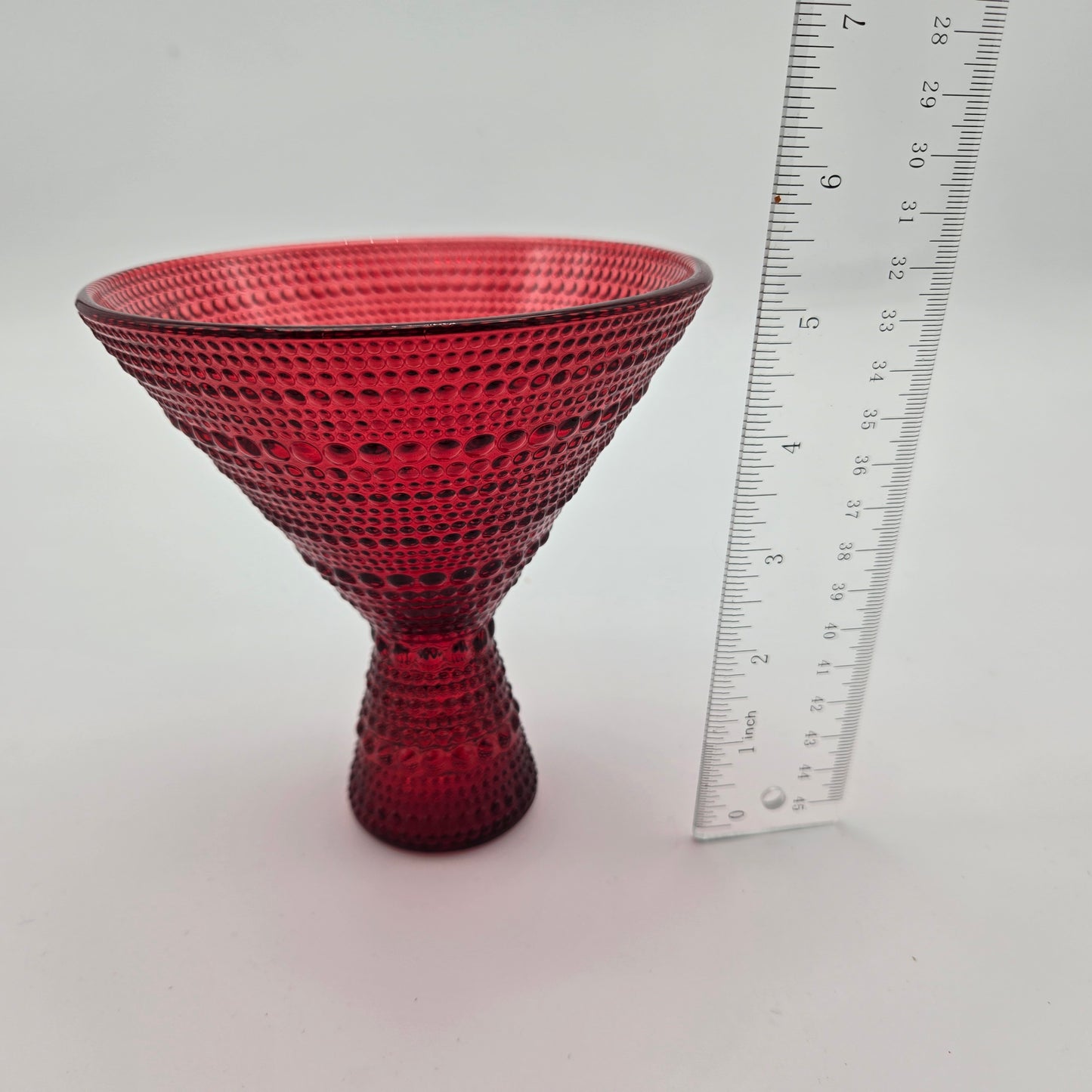 Set of 4 Red Jupiter Beaded Martini Glasses