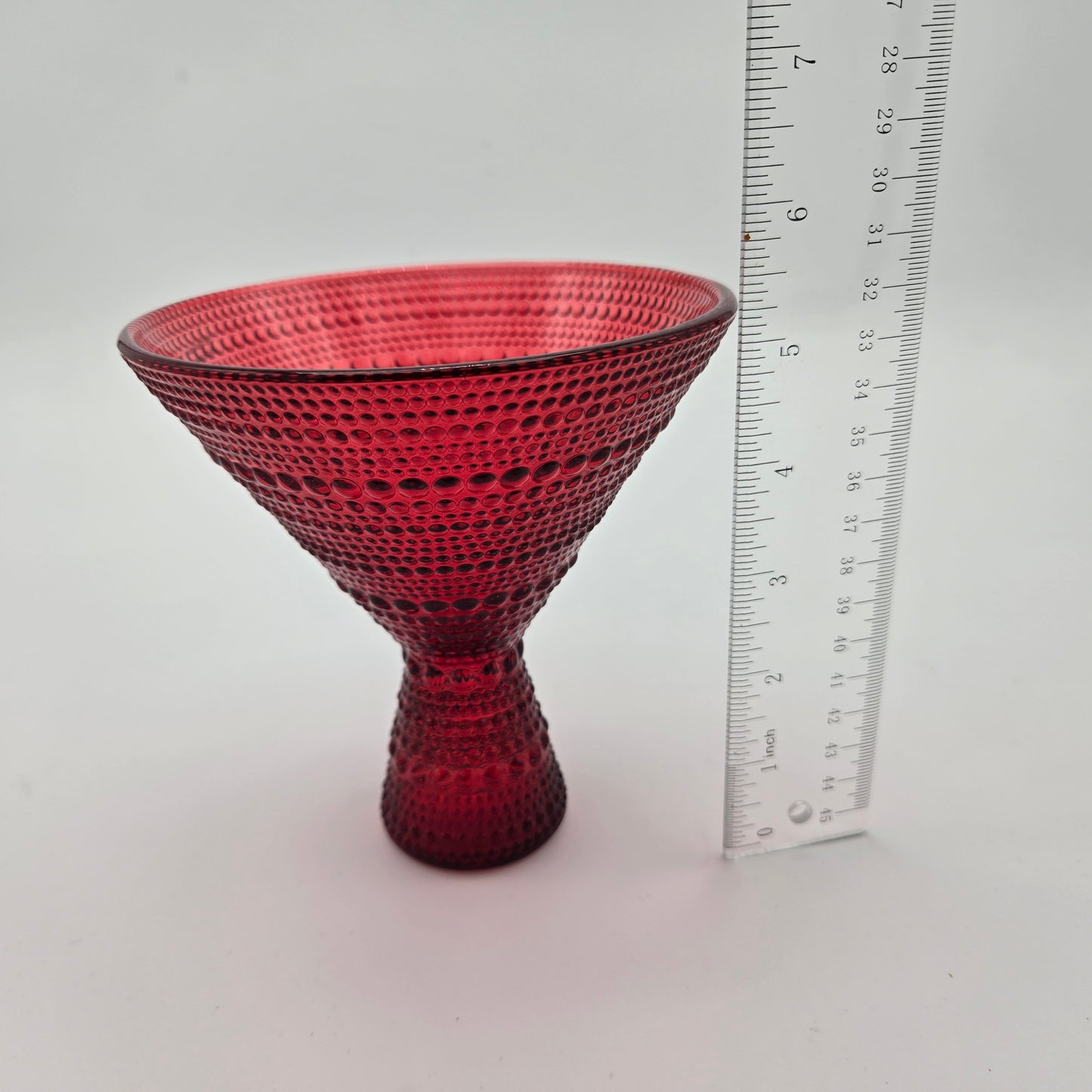 Set of 4 Red Jupiter Beaded Martini Glasses