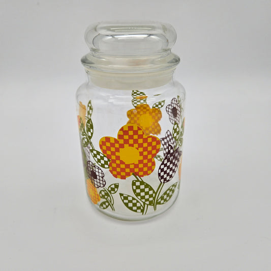 Anchor Hocking Hazelware Gingham Glass Jar