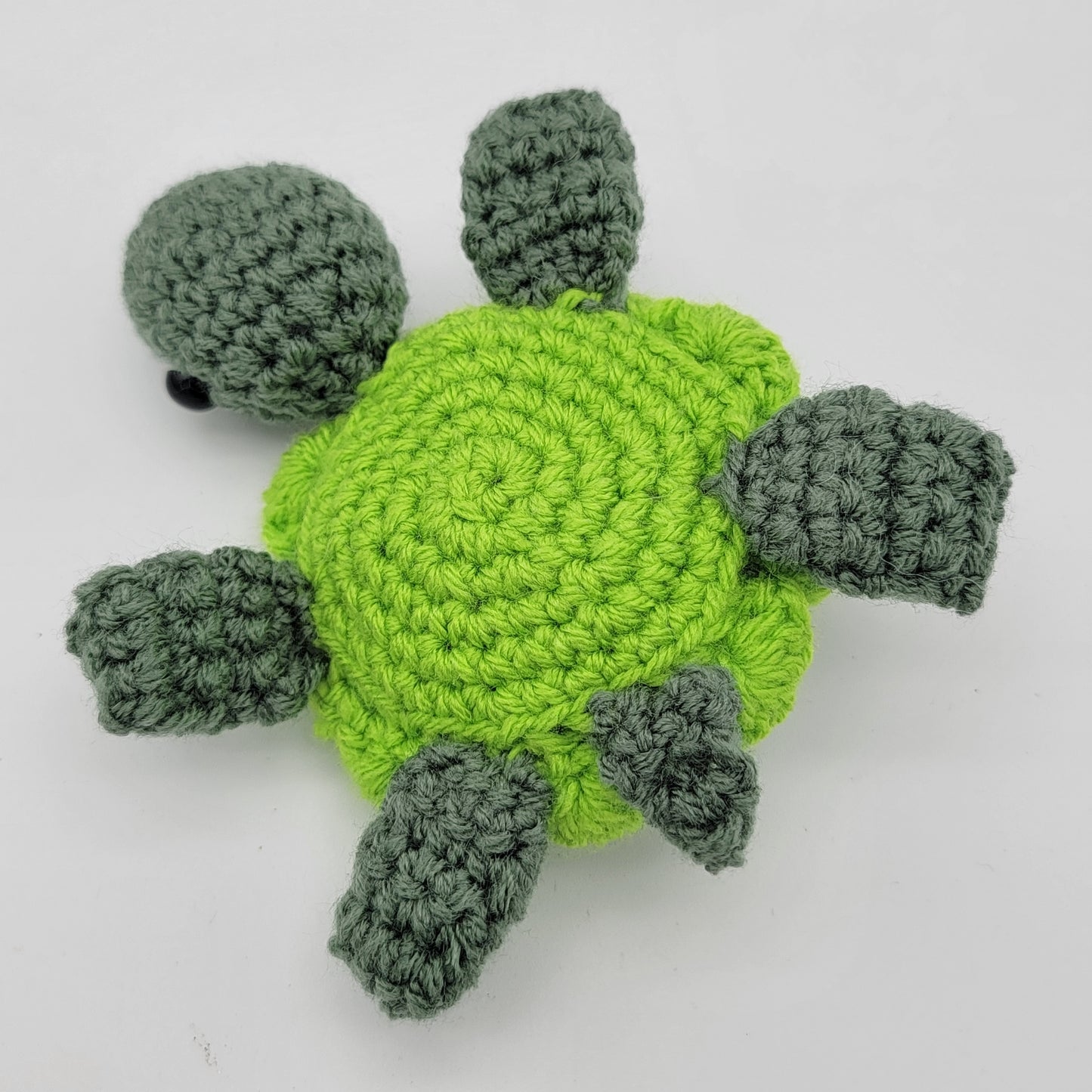 Hand Crocheted Turtle Bright Green