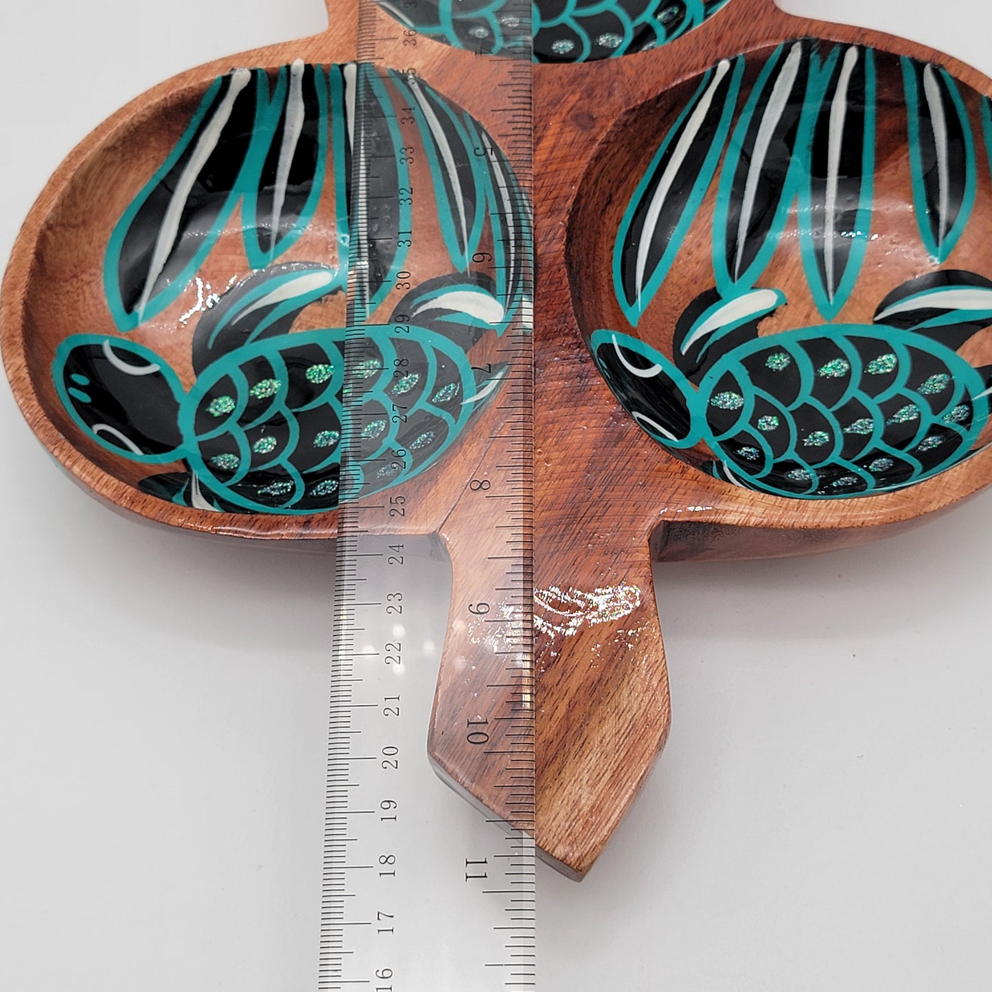 Lacquer Wood Sectioned Sea Turtle Dish