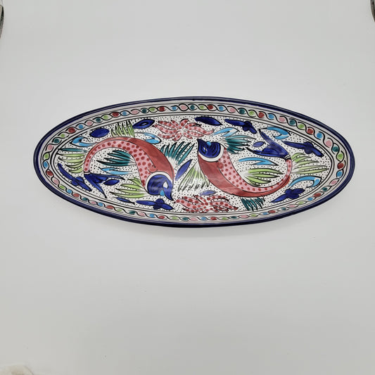 Tunisia Pottery Platter with Fish Pattern