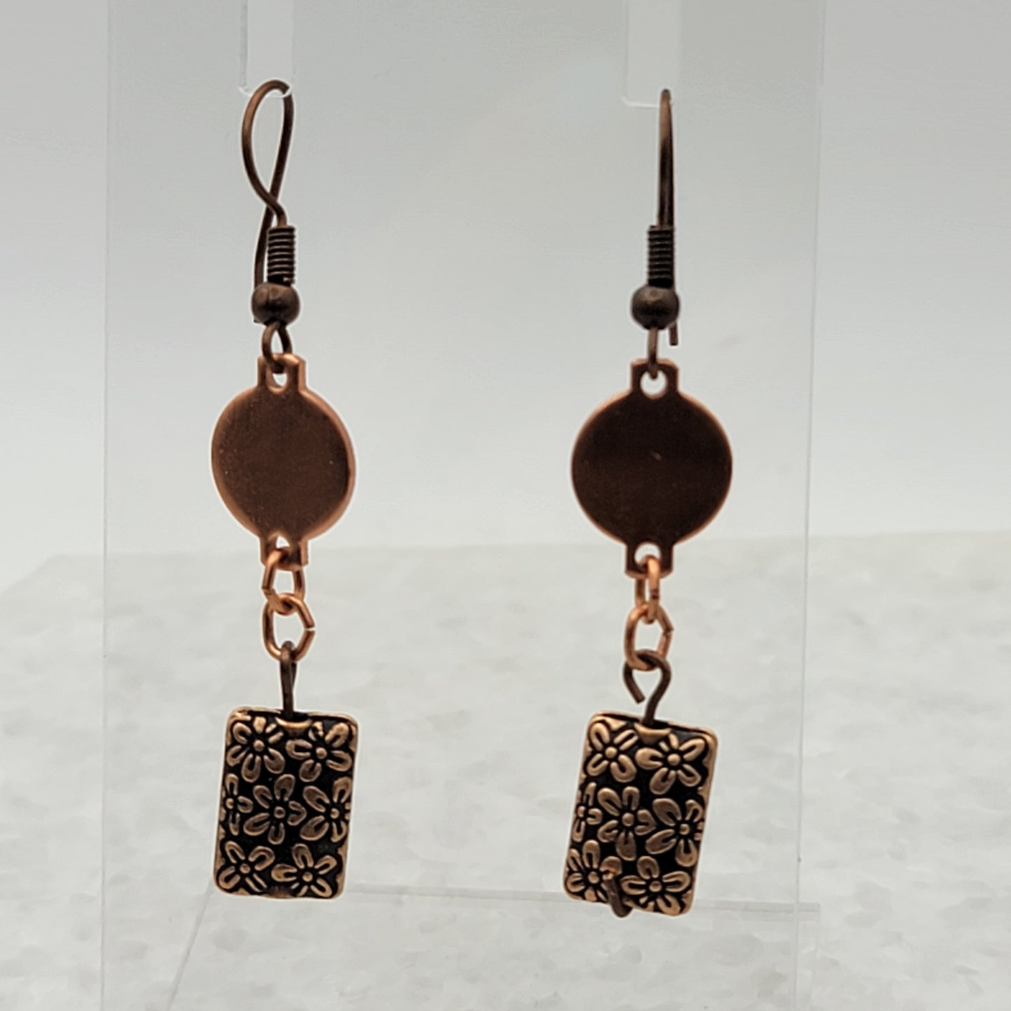 Copper Boho Flower Earrings