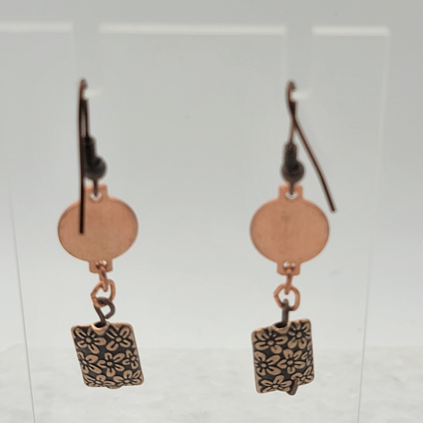 Copper Boho Flower Earrings