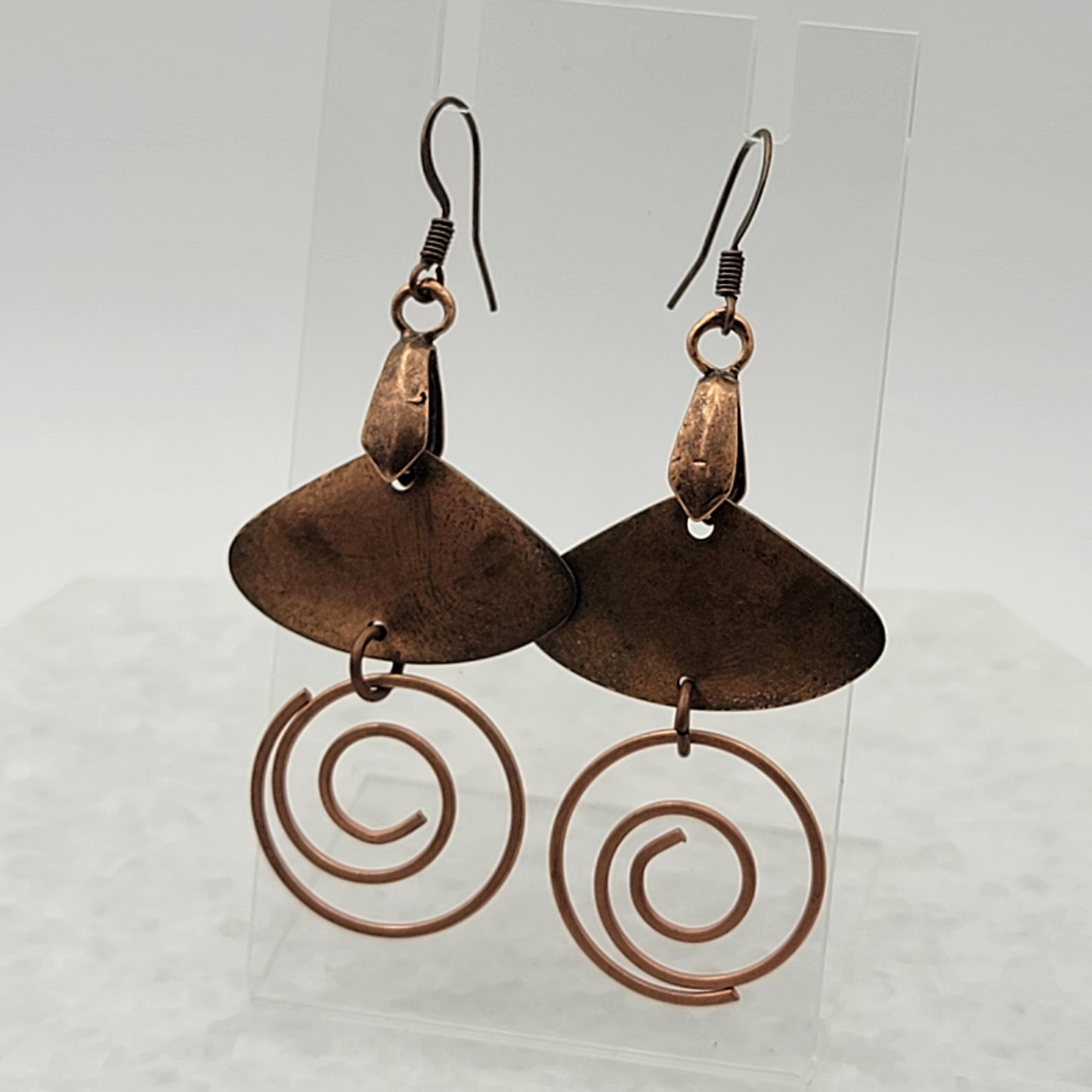 Mod Copper Swirl Earrings