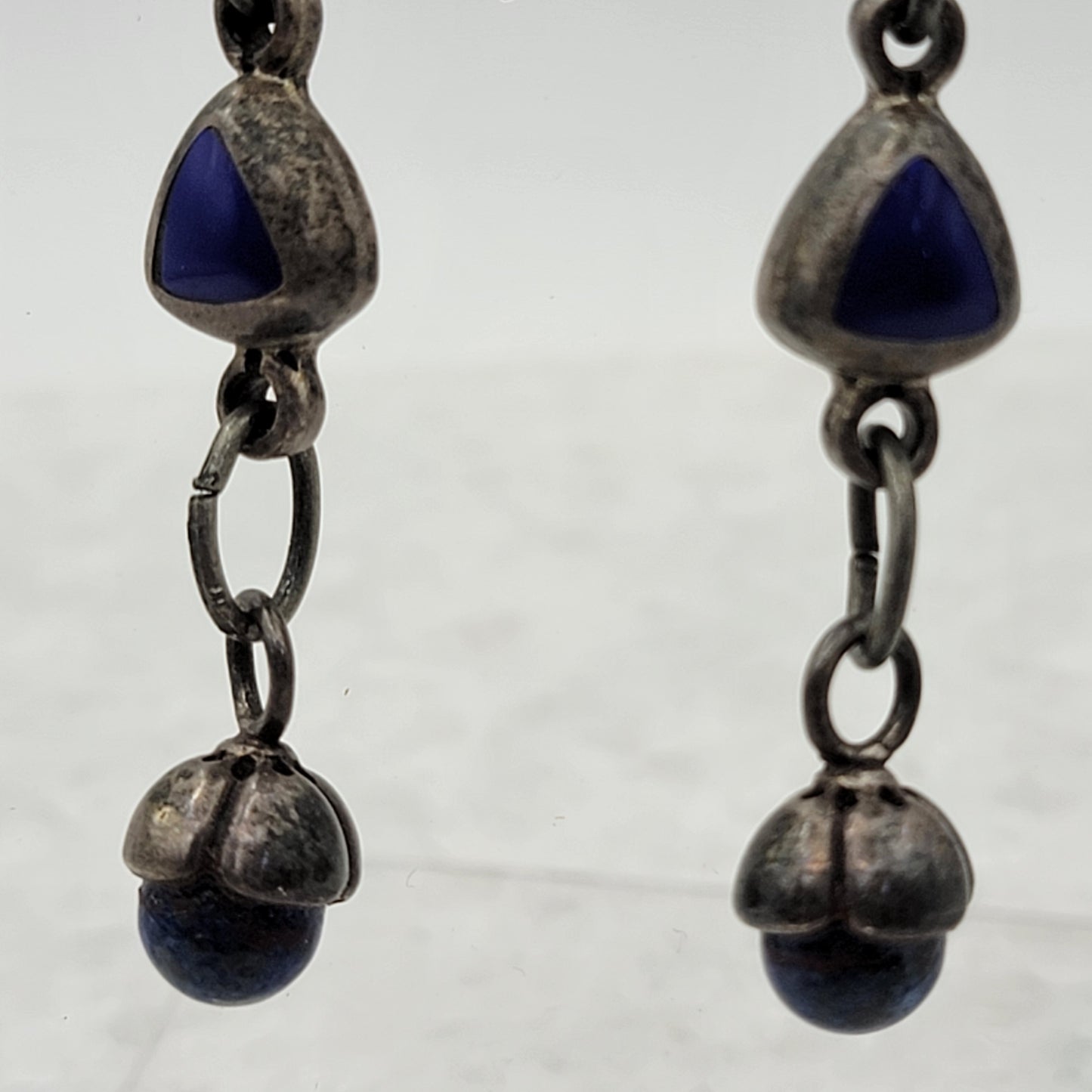 Vintage Taxco Sterling Lapis Dangle Earrings