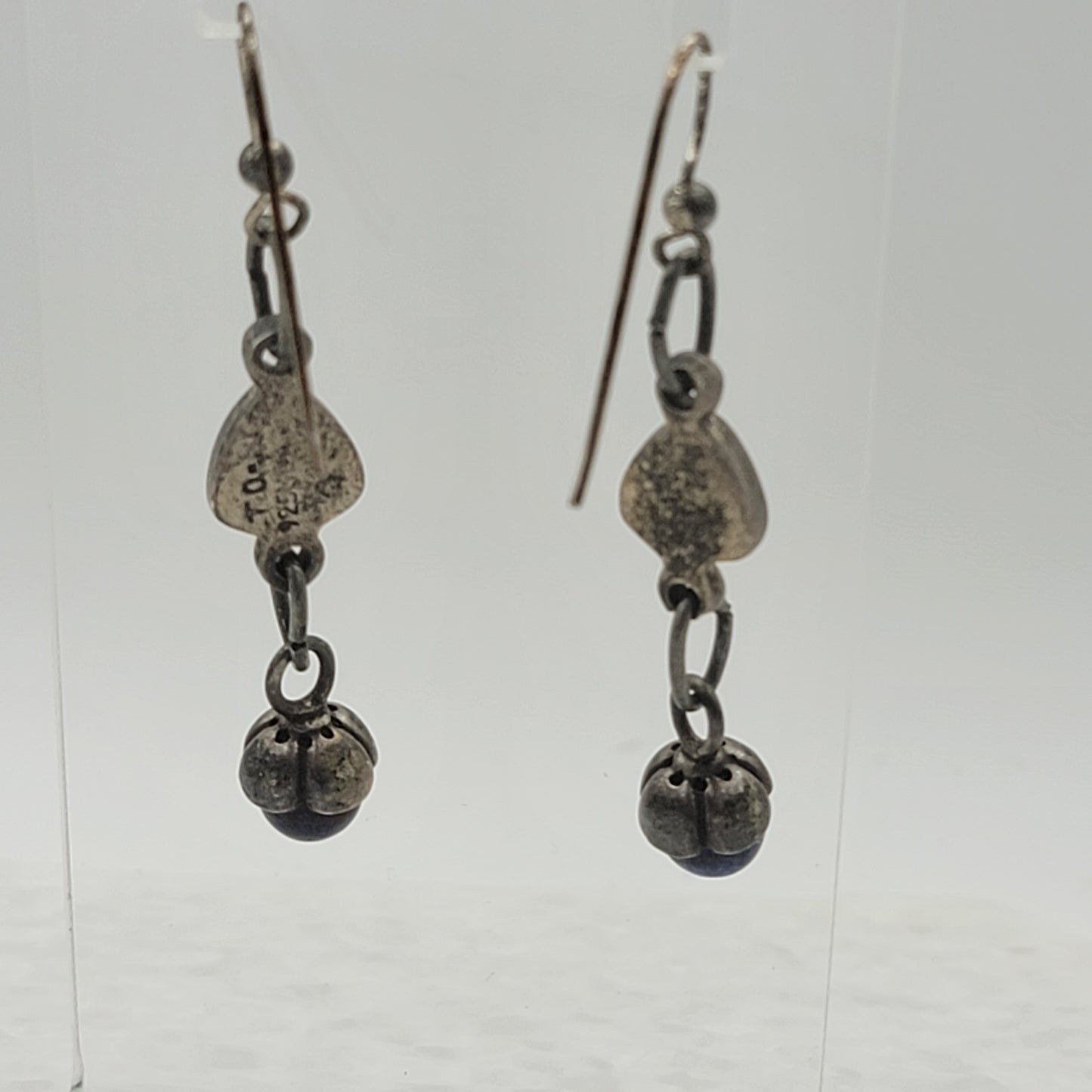 Vintage Taxco Sterling Lapis Dangle Earrings