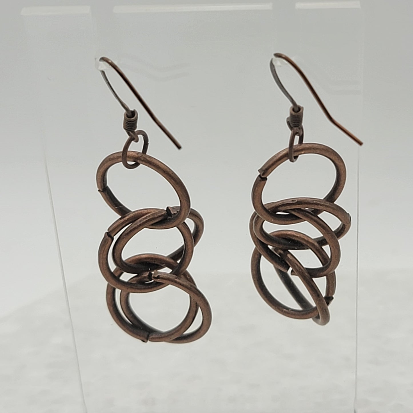 Copper Links Dangle Earrings