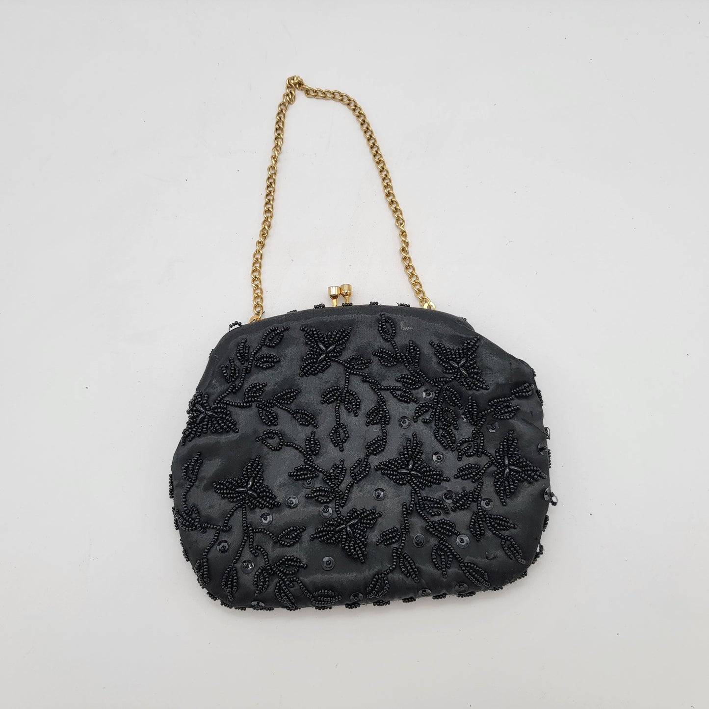 Vintage Black Beaded Purse