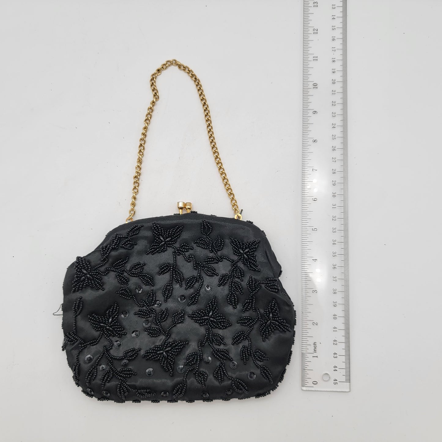 Vintage Black Beaded Purse