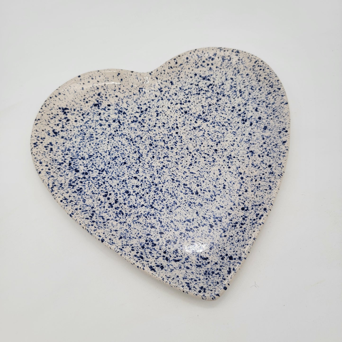 Portugal Speckled Blue Heart Dish