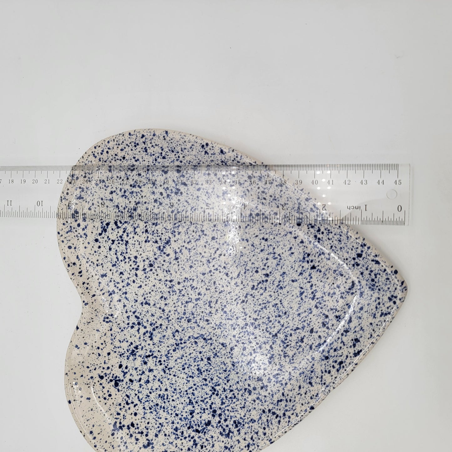 Portugal Speckled Blue Heart Dish