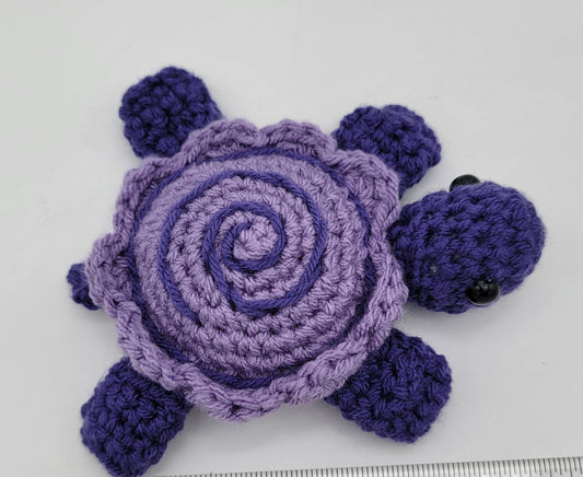 Hand Crocheted Turtle Purple