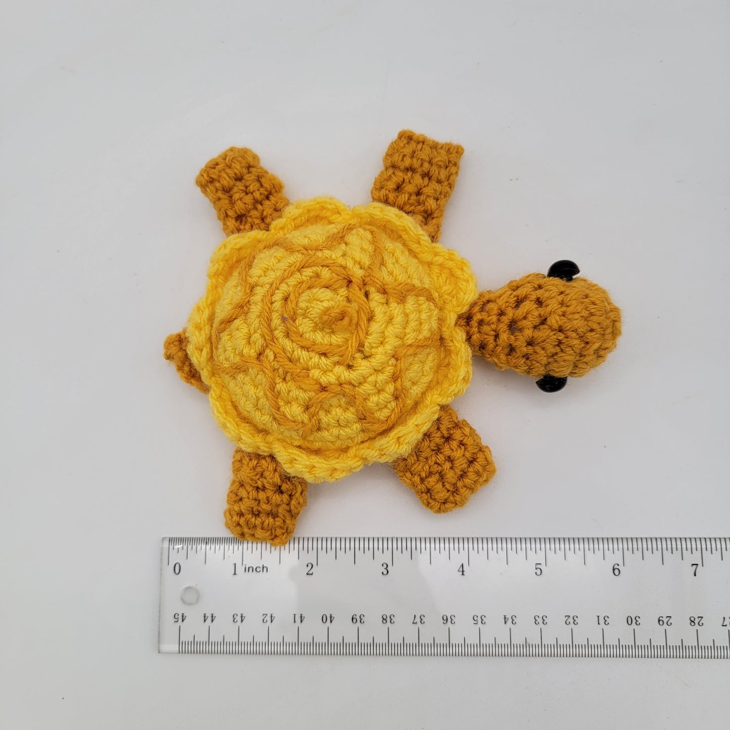 Hand Crocheted Turtle Yellow